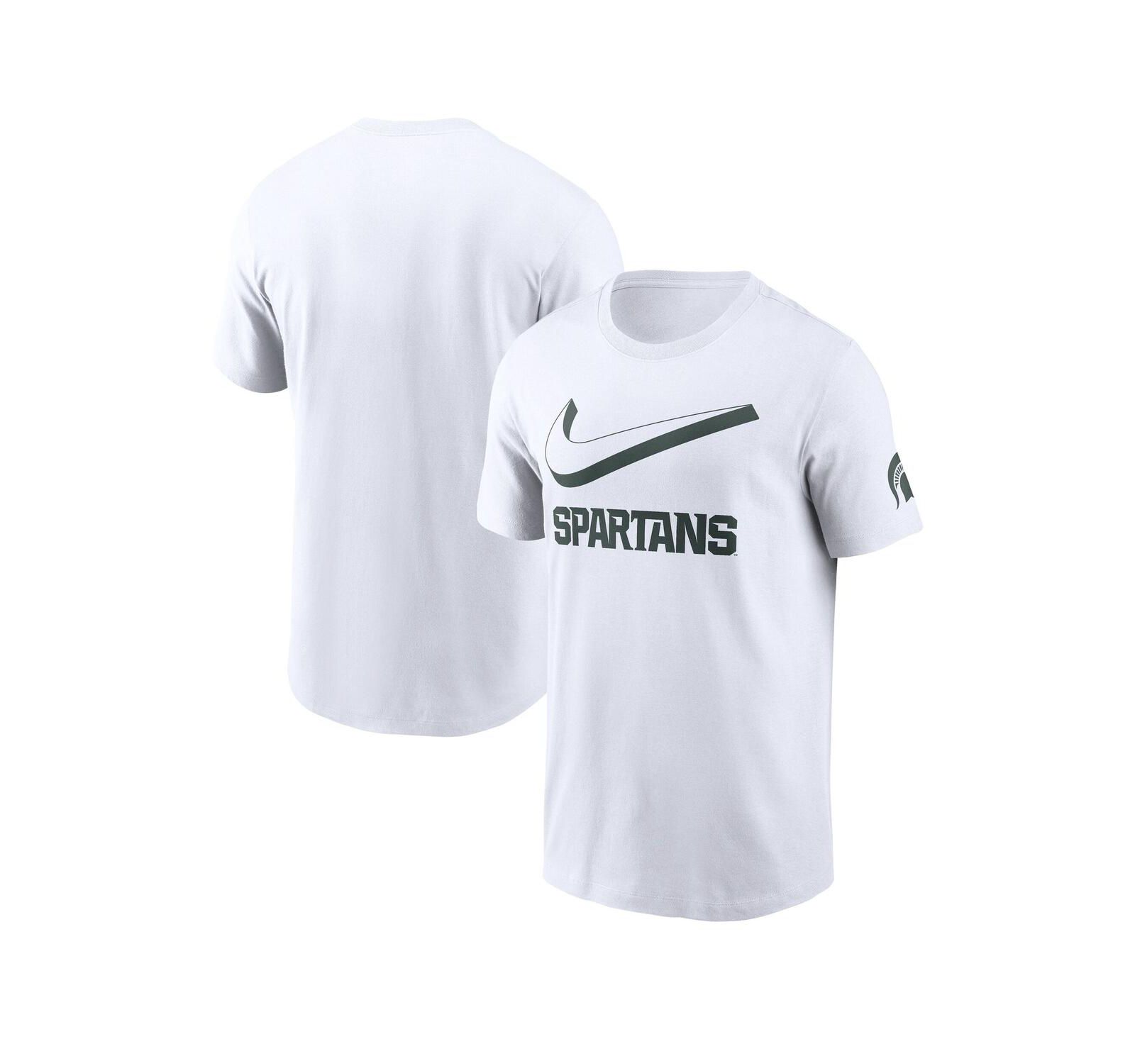 Nike Men's White Michigan State Spartans Primetime 2-Hit Swoosh T-Shirt