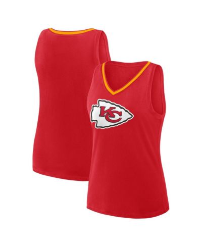 Женский спортивный топ Logo Athletic Red Kansas City Chiefs Stellar Win V-Neck Tank
