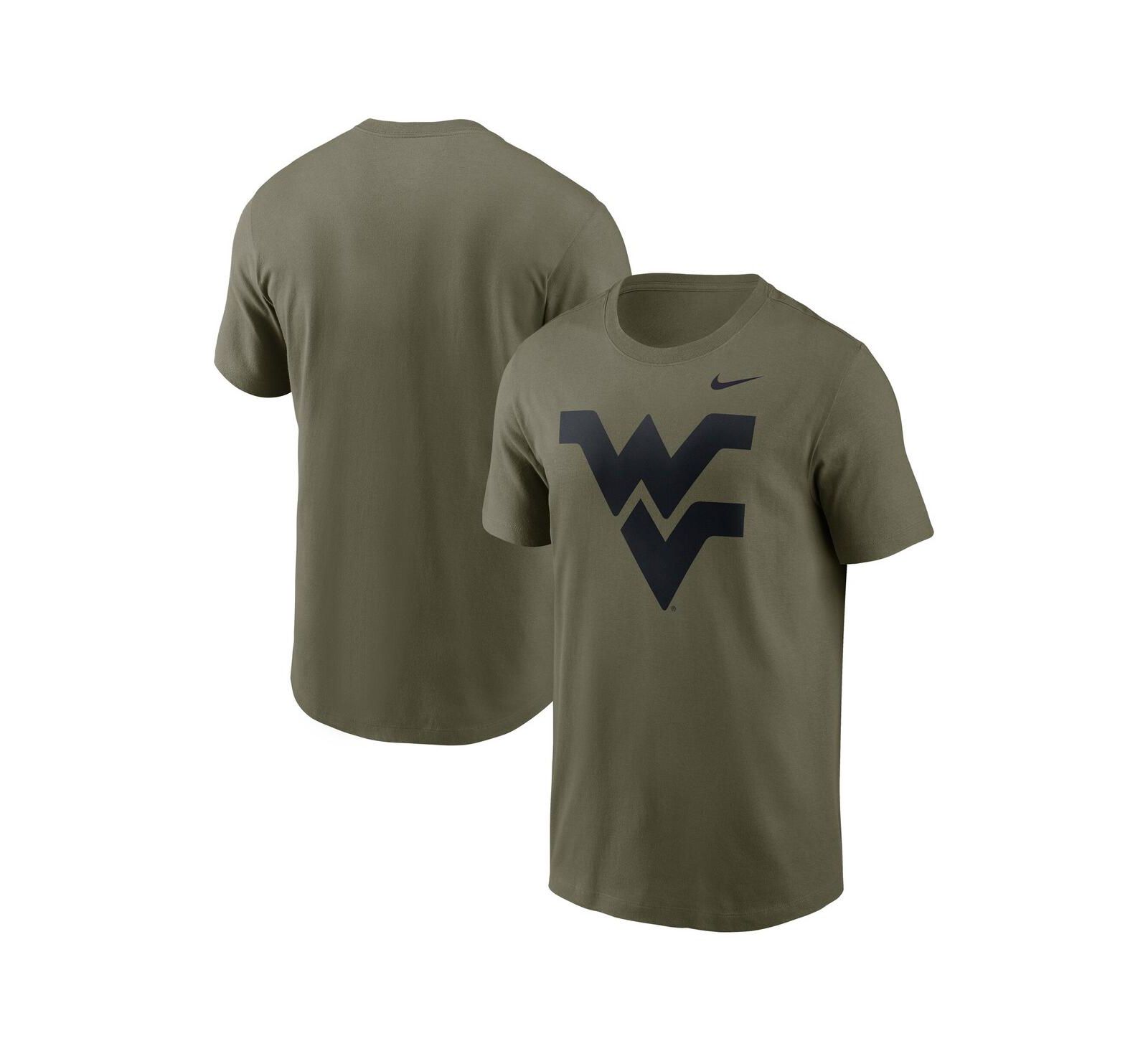 Мужская футболка Nike West Virginia Mountaineers Primetime с логотипом, оливковый цвет