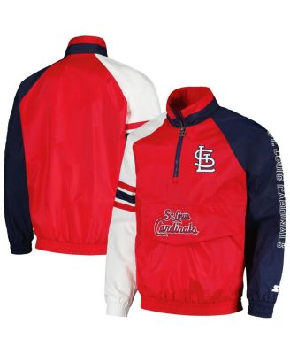 Starter Men's Red/Navy St. Louis Cardinals Elite Raglan Half-Zip Jacket