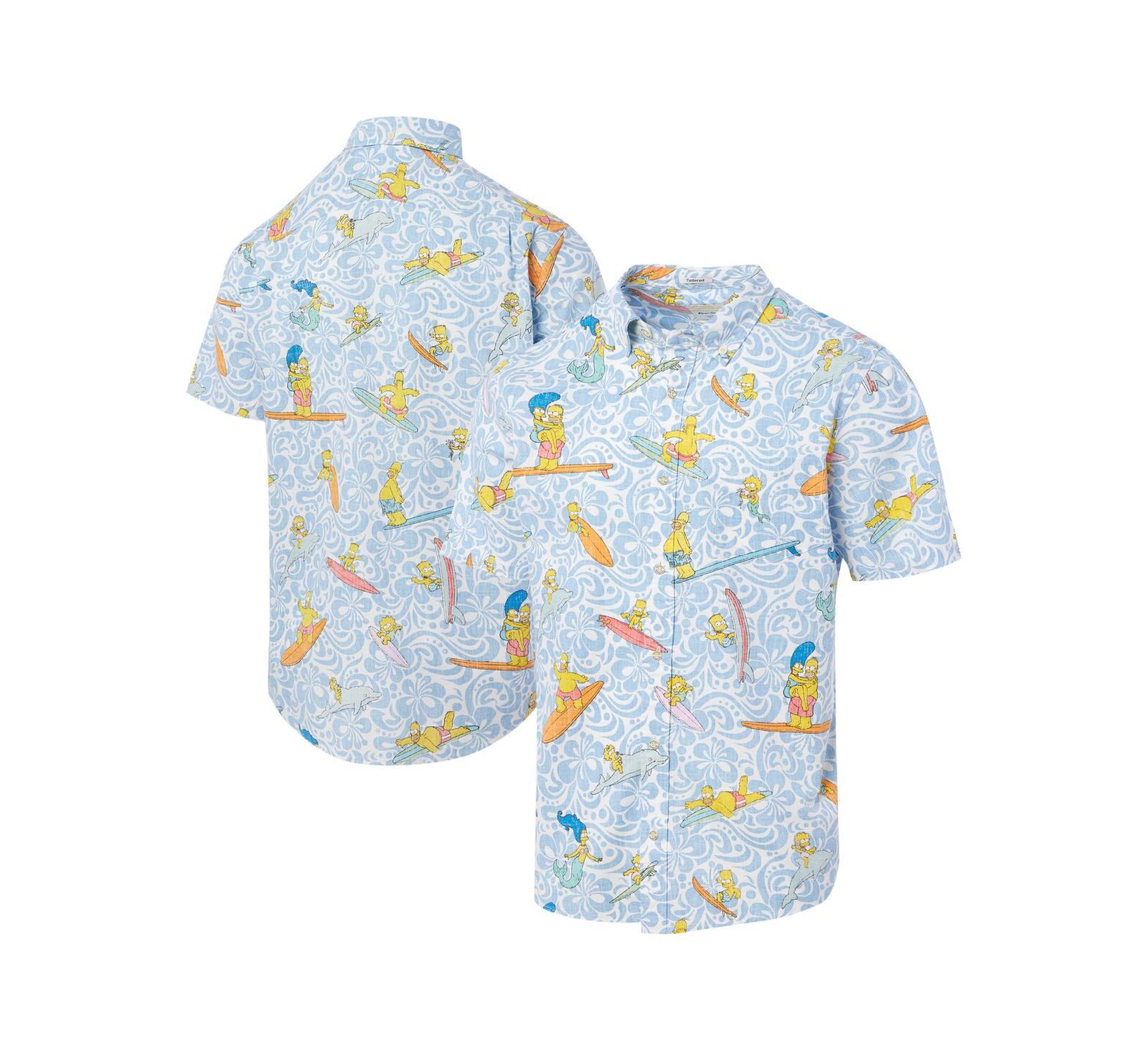 Мужская рубашка Reyn Spooner The Simpsons Cowabunga Light Blue