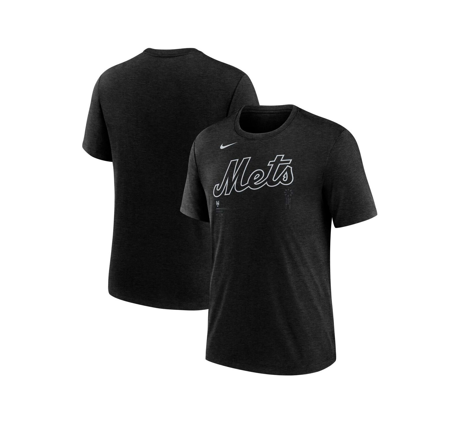 Nike Men's Heather Black New York Mets Lights Out Tri-Blend T-Shirt