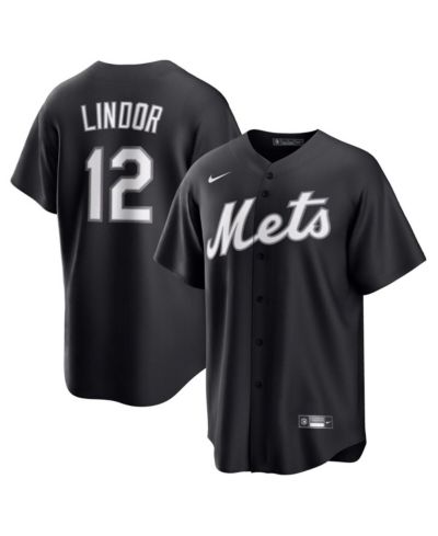 Nike Men's Francisco Lindor Black New York Mets Lights Out Replica Player Jersey