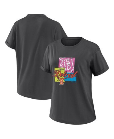 Женская футболка WEAR by Erin Andrews Detroit Tigers, цвет Charcoal