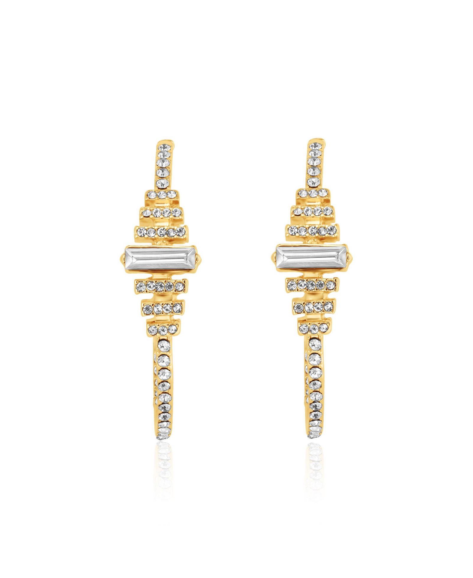 Серьги BCBGeneration Crystal Baguette Hoop