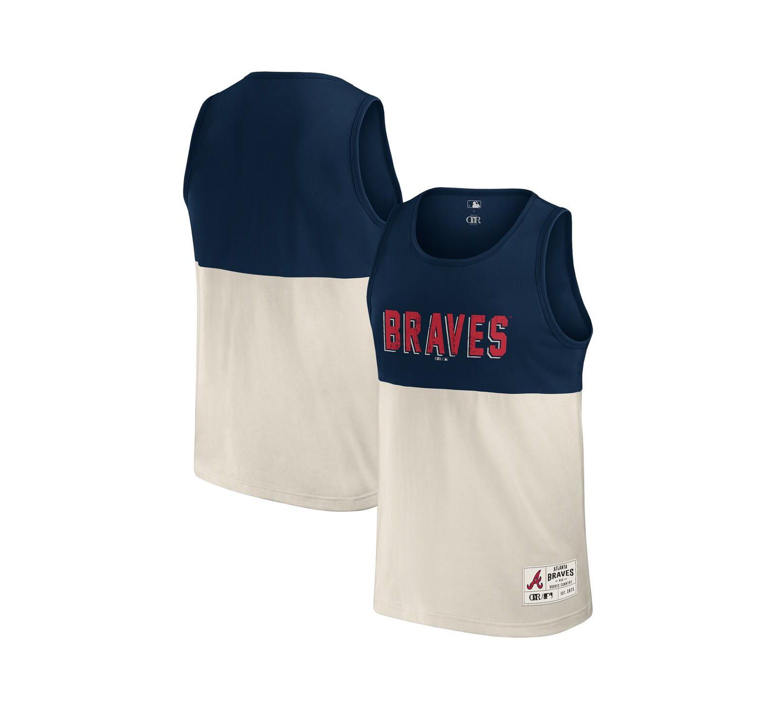 Мужской топ-майка Darius Rucker Collection by Fanatics Navy Atlanta Braves Color Block