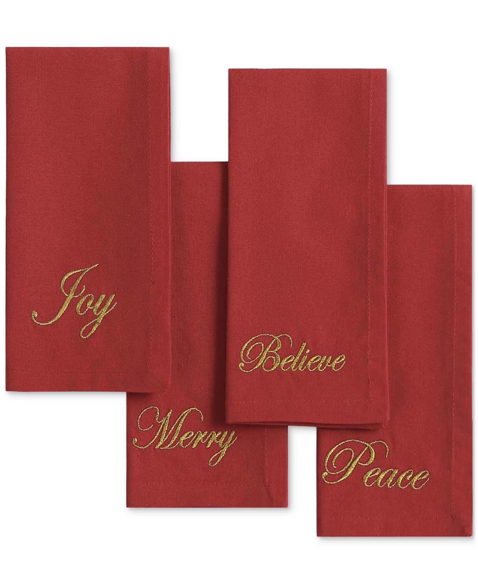 Elrene Holiday Sentiments 4-Pc. Napkin Set, 17" x 17"