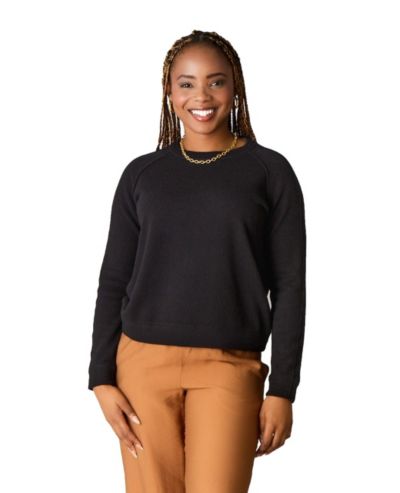 LuxLined Women's Itch-Free Merino Wool Crewneck Sweater with Soft Liner