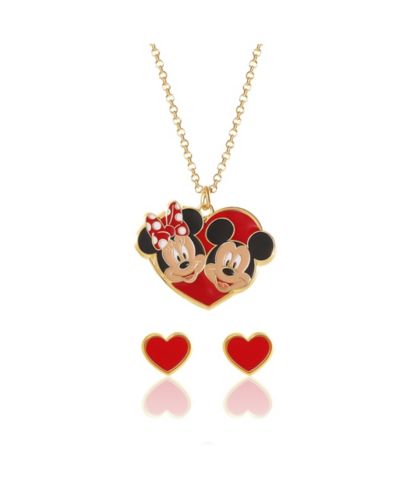 Disney FASHION MINNIE MOUSE NECKLACE and EARRING SET-IMITATION YG PLT