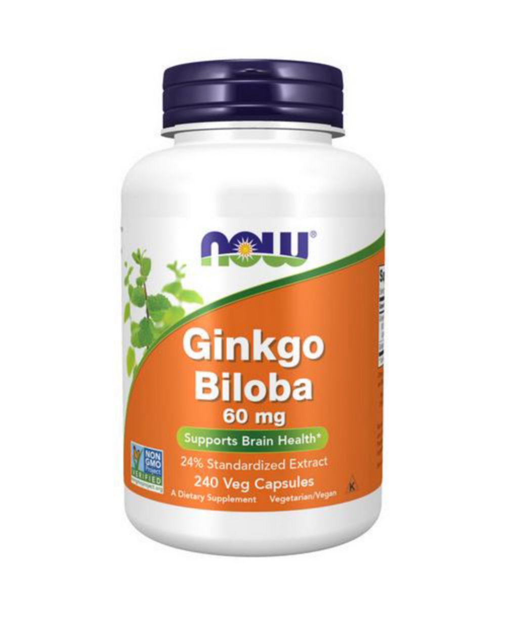 Now Foods Ginkgo Biloba, 60 mg, 240 капсул