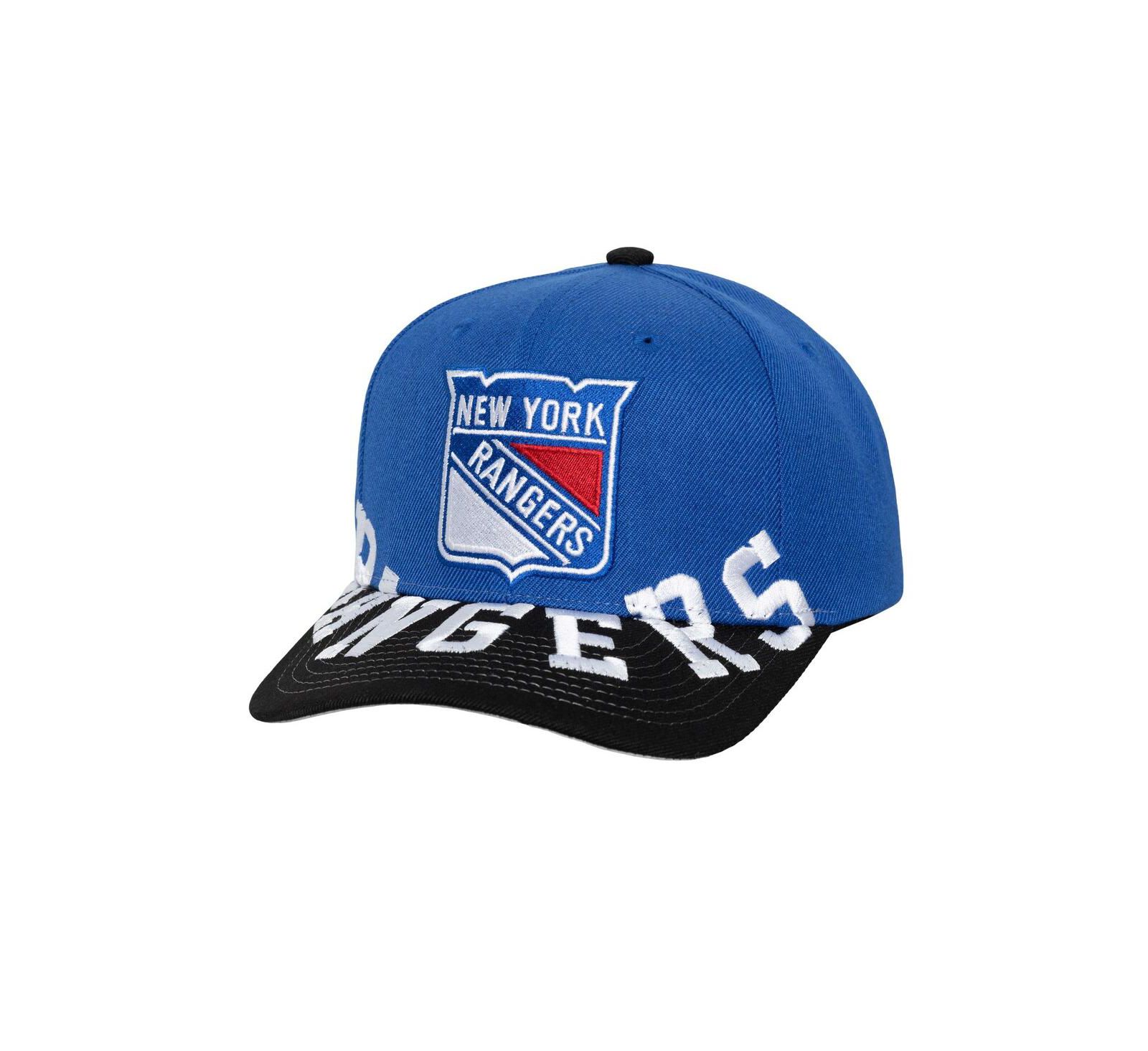 Mitchell & Ness Men's Blue/Black New York Rangers Underarch Two-Tone Pro Crown Snapback Hat