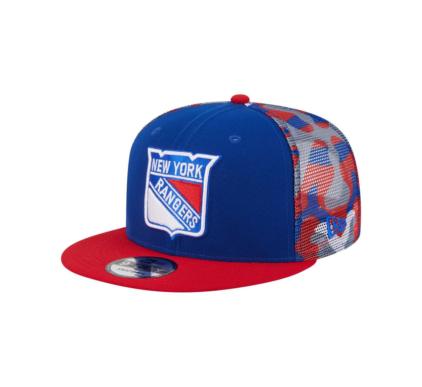 Мужская кепка New Era Blue/Red New York Rangers Camo Meshback 9FIFTY Snapback
