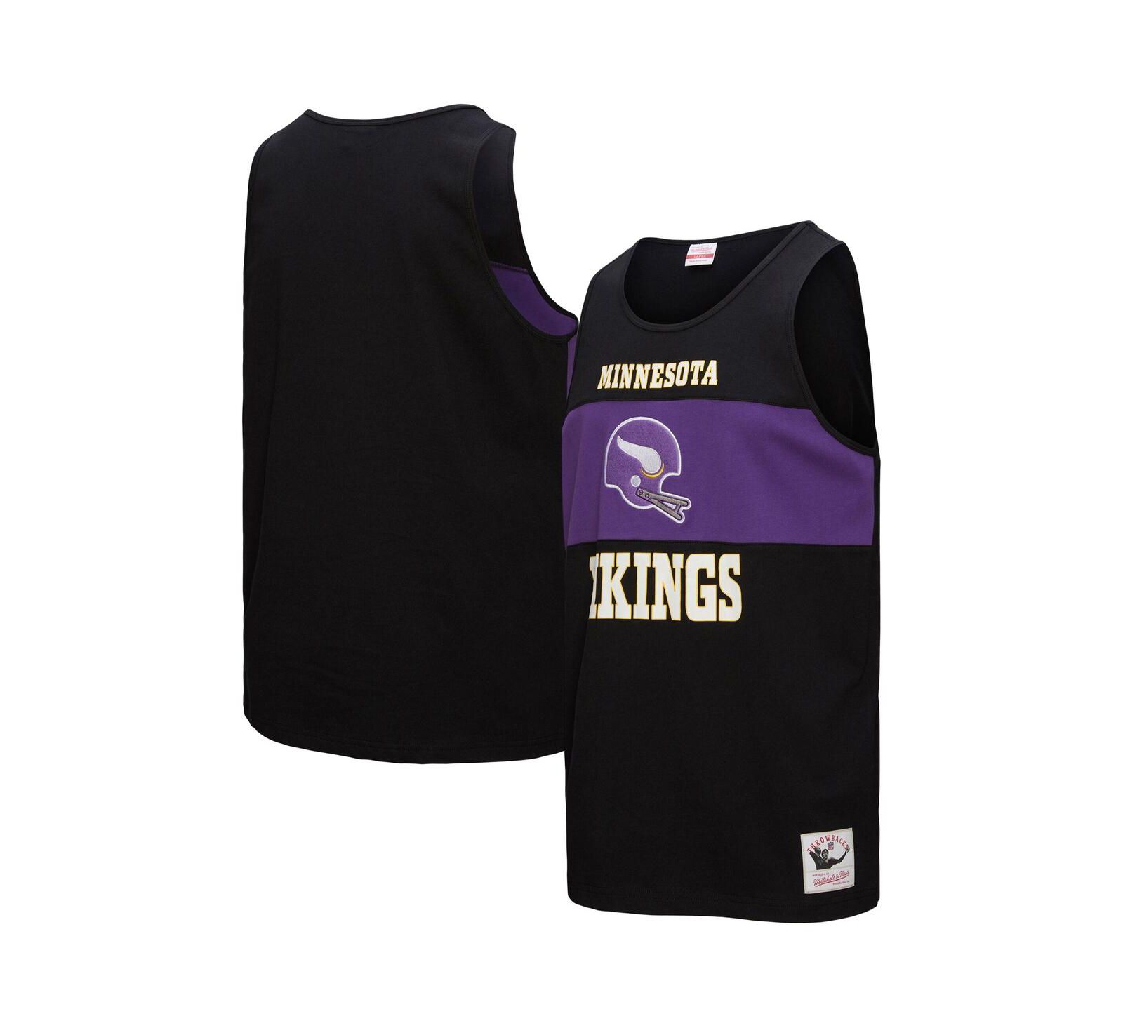 Mitchell & Ness Мужской майка-топ Minnesota Vikings Retro Color Block, цвет Black
