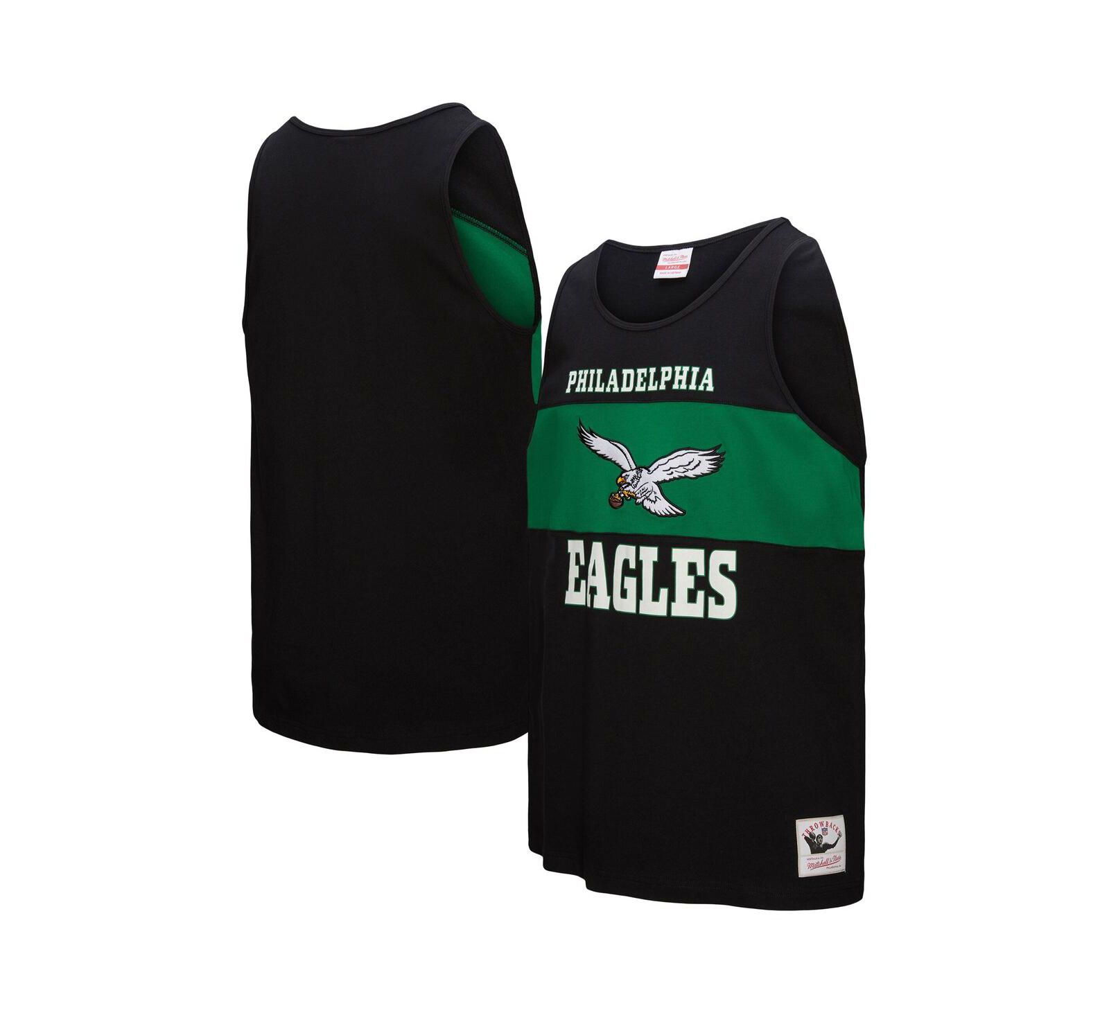 Мужской топ Mitchell & Ness Black Philadelphia Eagles Retro Color Block Tank Top
