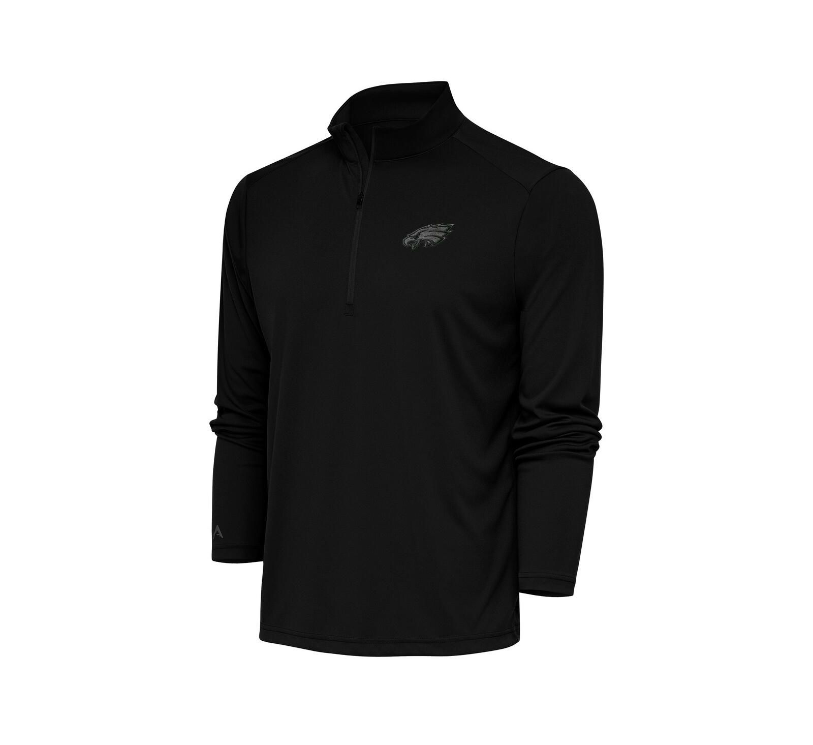 Свитшот на молнии Men's Antigua Black Philadelphia Eagles Tonal Logo Tribute
