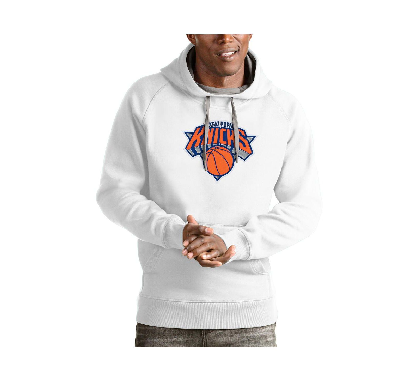 Мужское худи Antigua New York Knicks Team Logo Victory Pullover