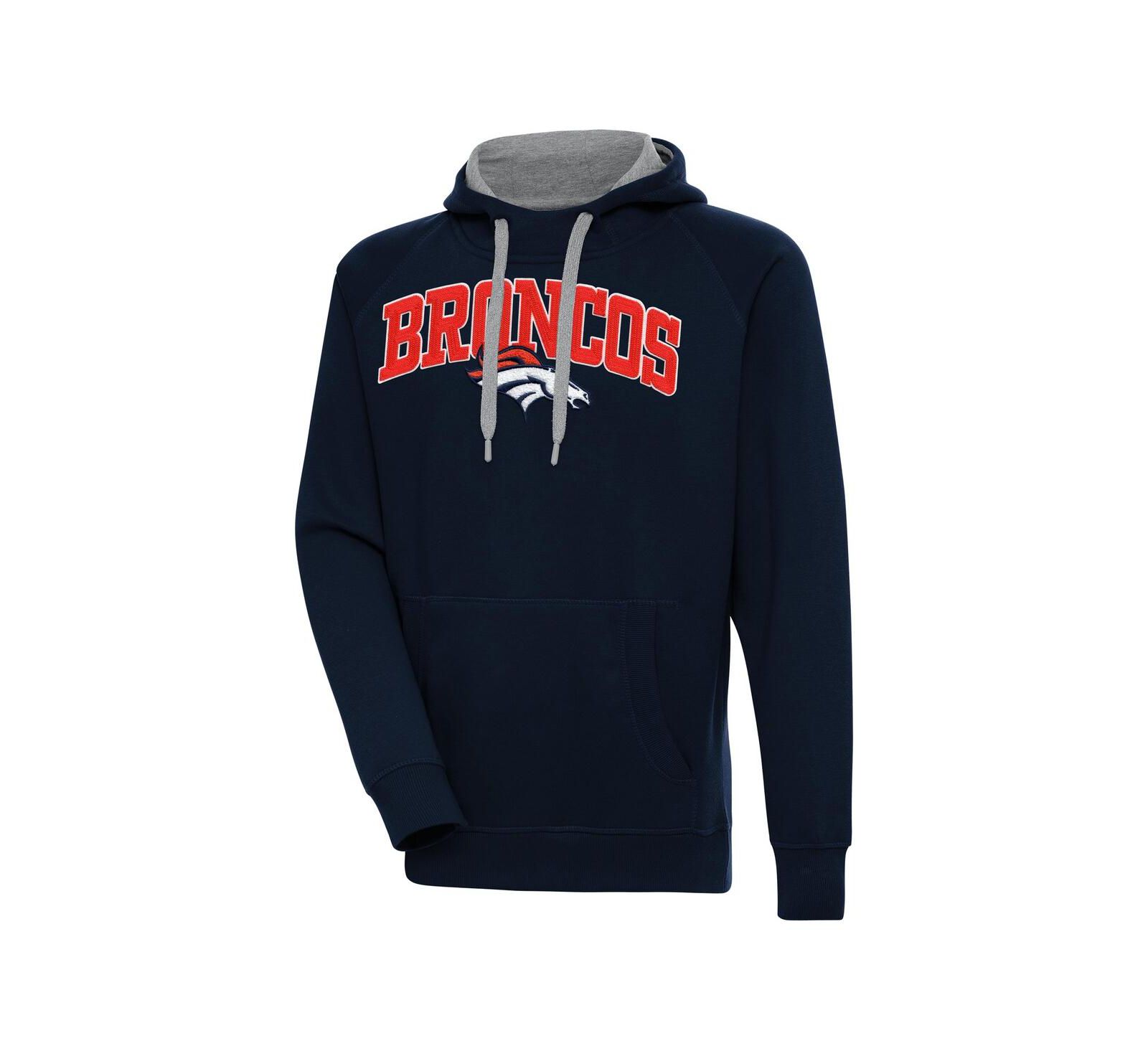 Antigua Мужское худи Denver Broncos Victory Pullover, темно-синее