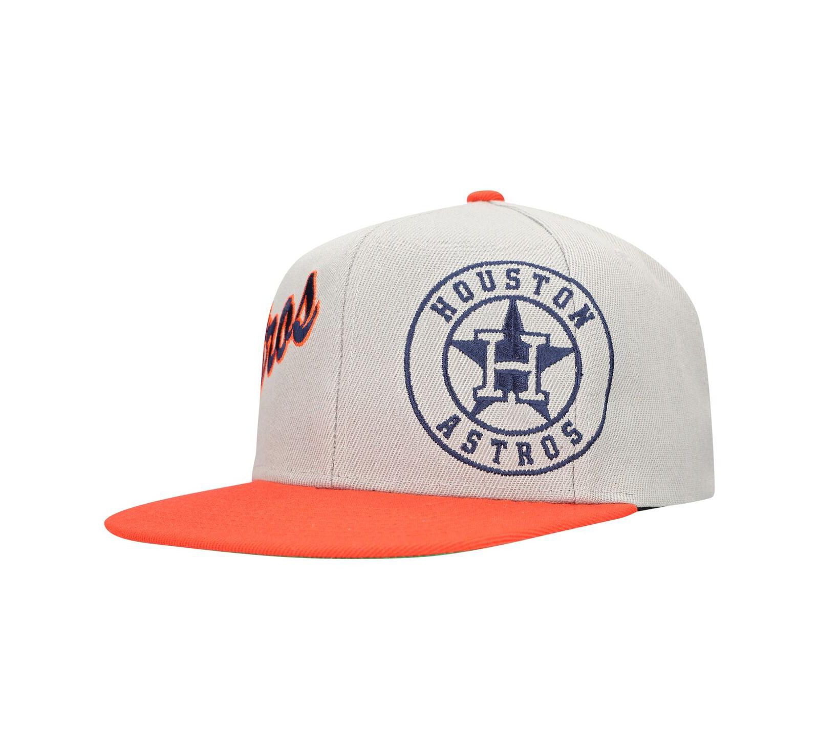 Mitchell & Ness Men's серая/оранжевая кепка snapback Houston Astros Knock Out Panel