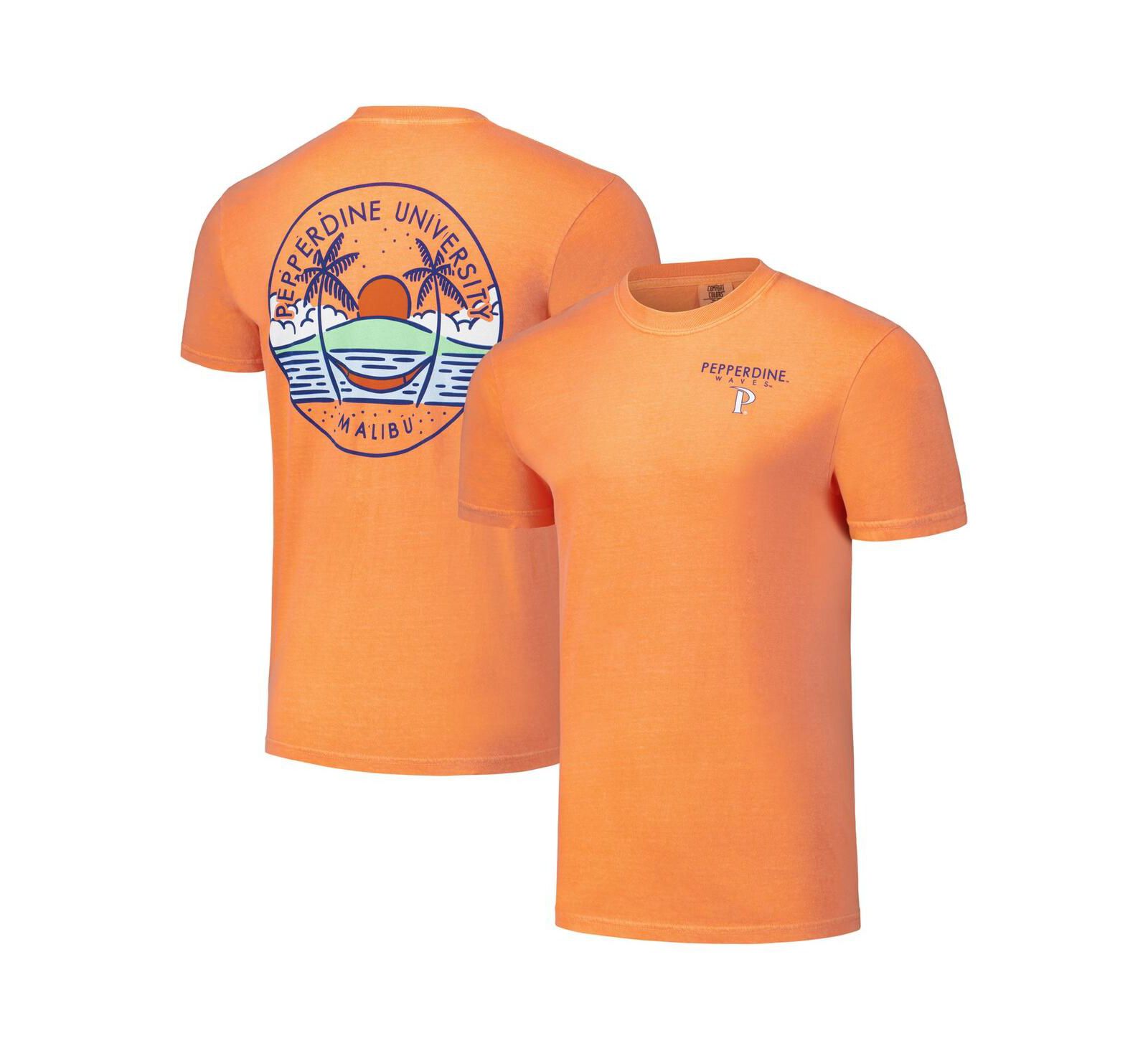 Image One Men's and Women's Orange Pepperdine Waves Scenic Comfort Colors T-Shirt