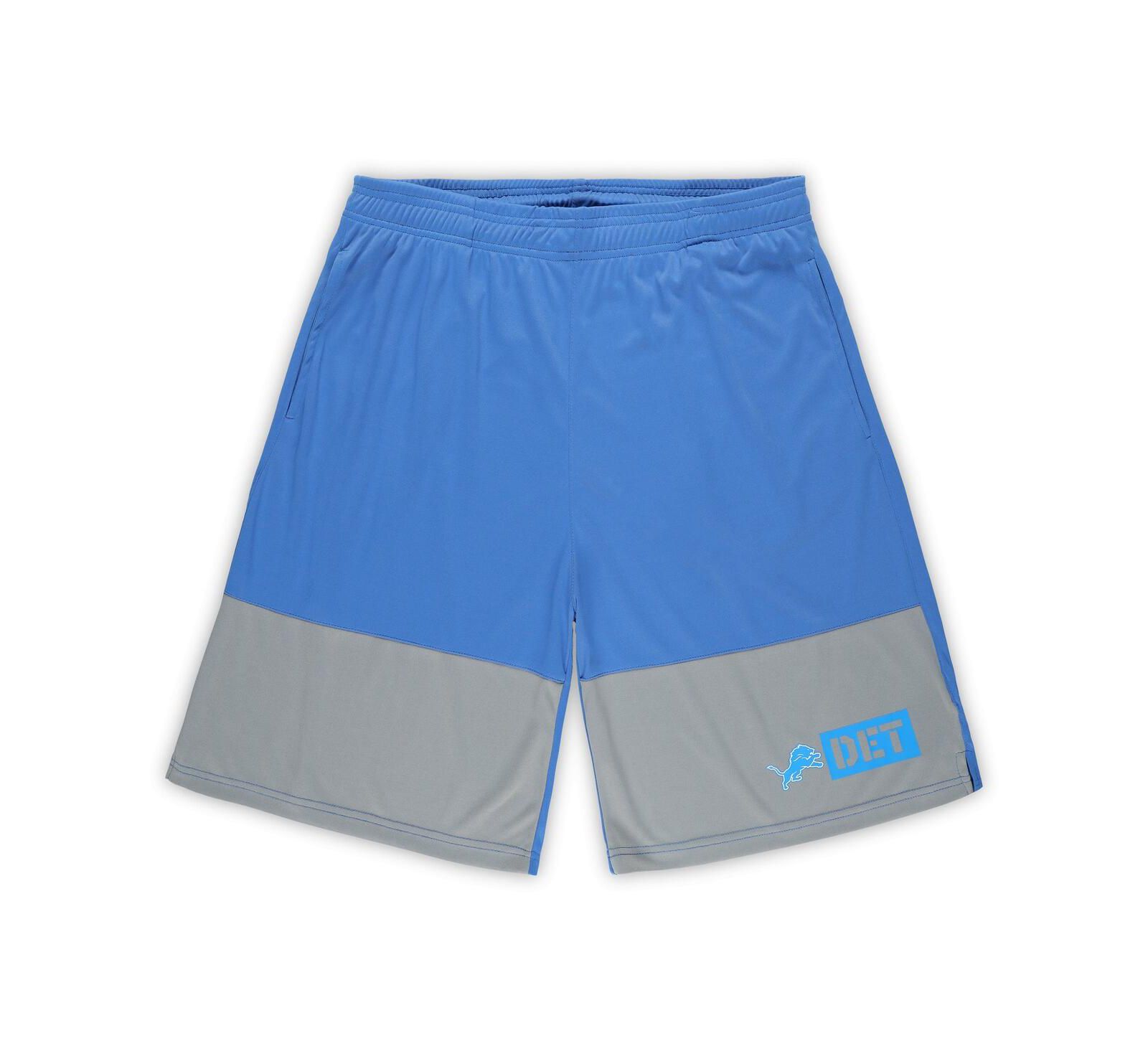 Fanatics Men's Blue/Silver Detroit Lions Big & Tall Best of the Best Performance Shorts
