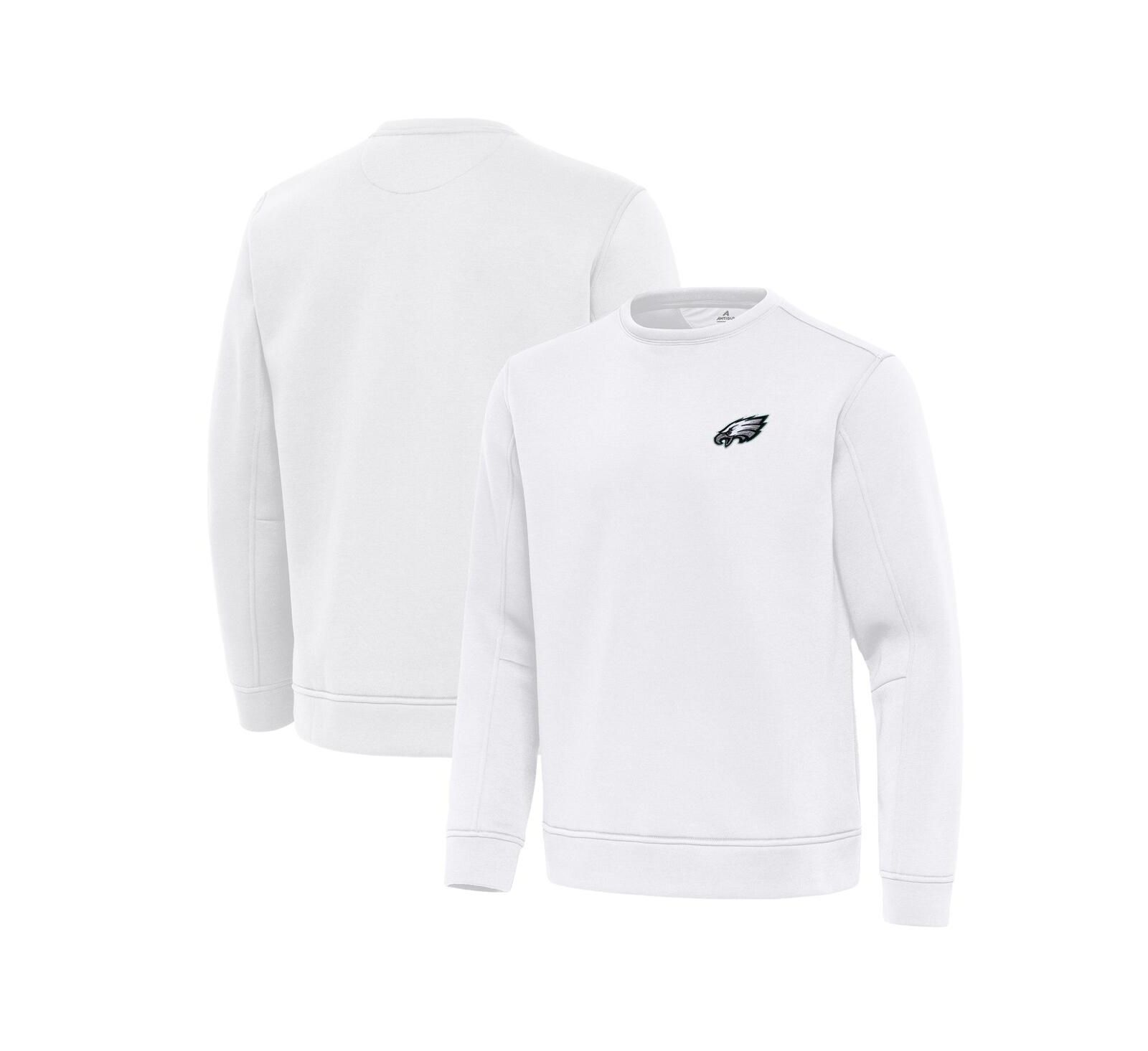 Antigua Men's White Philadelphia Eagles Relevant Lightweight Pullover Sweatshirt