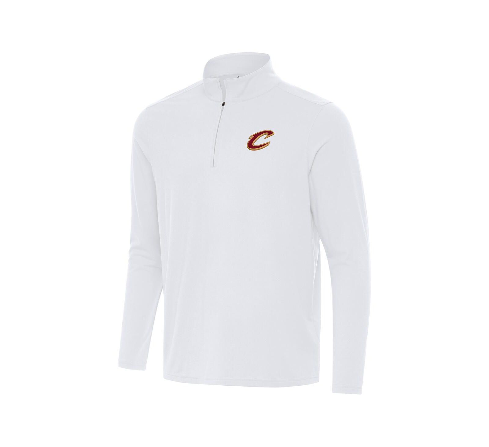 Мужская футболка Antigua White Cleveland Cavaliers Intent Quarter-Zip