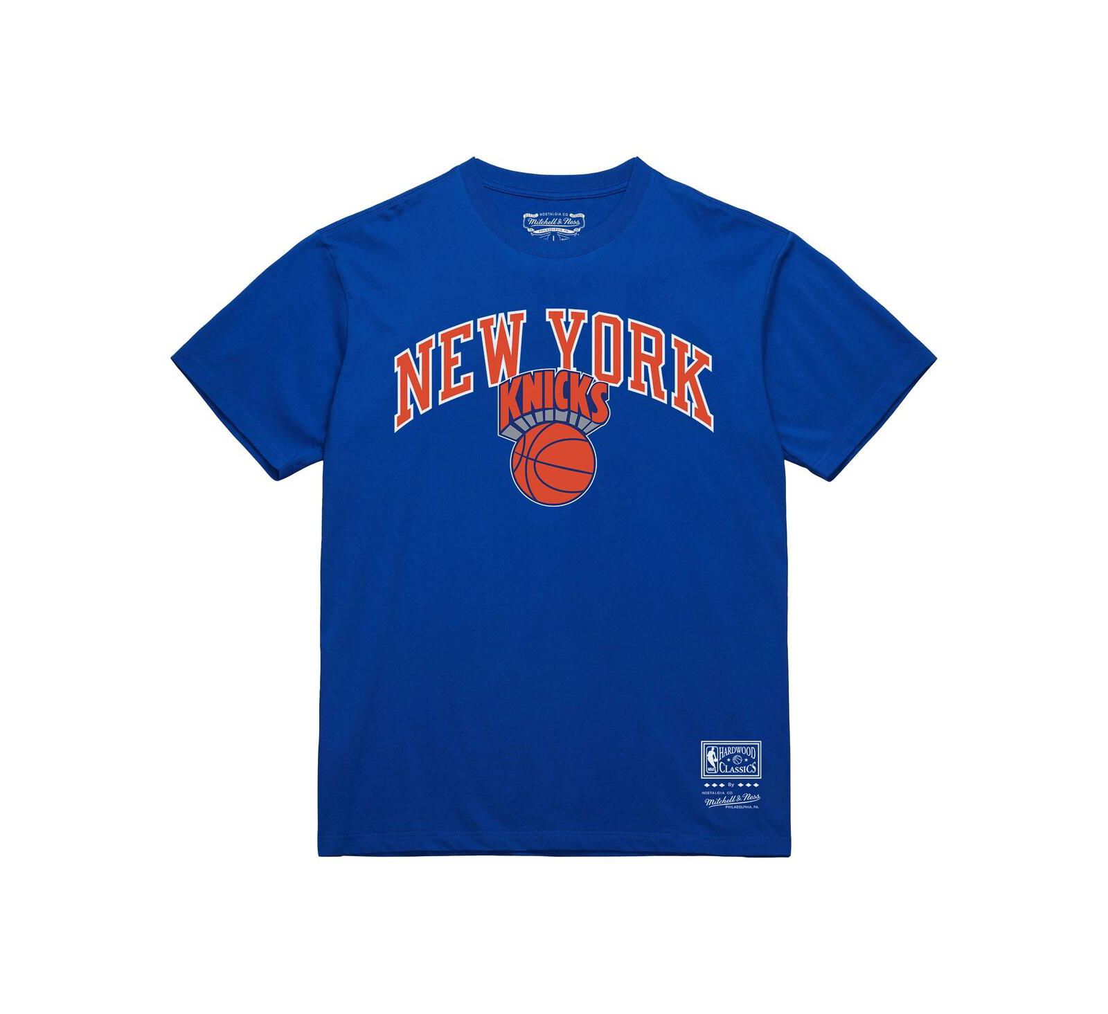 Мужская футболка Mitchell & Ness Blue New York Knicks Hardwood Classics Logo