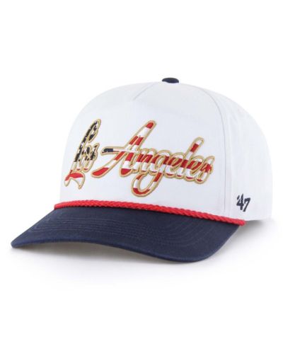 '47 Brand Men's White Los Angeles Dodgers Patriotic Overhand Hitch Adjustable Hat