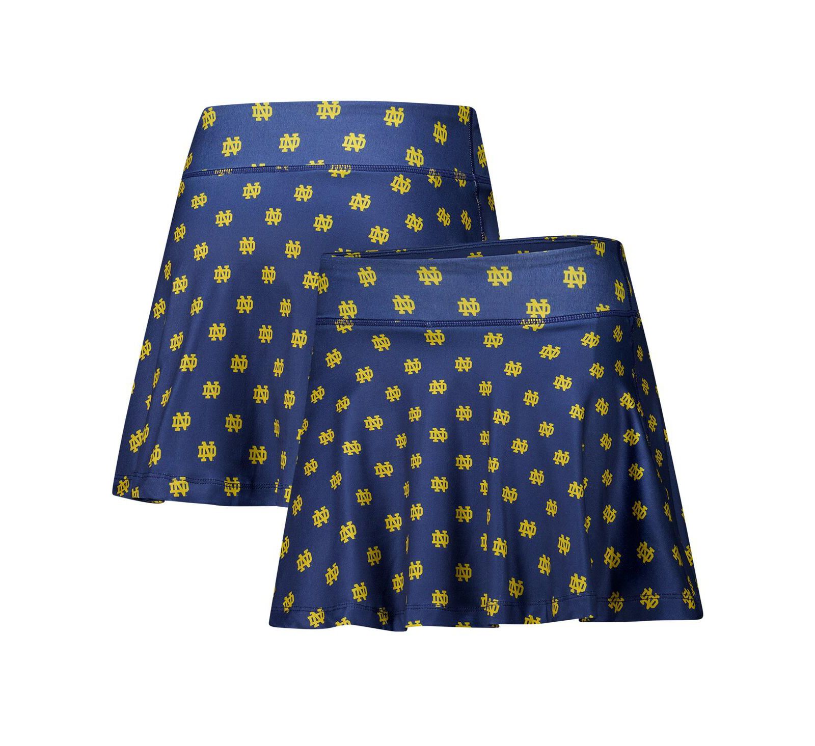 ZooZatz Women's Navy Notre Dame Fighting Irish Allover Print Flowy Skort