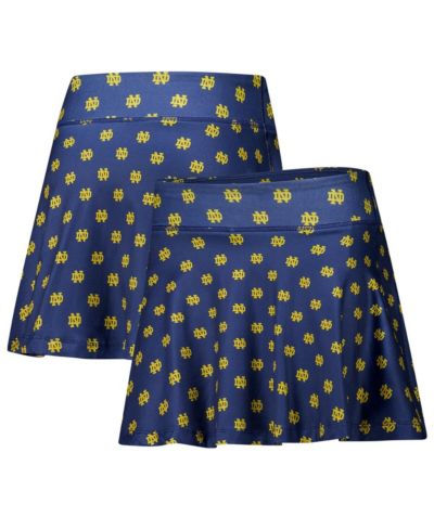 ZooZatz Women's Navy Notre Dame Fighting Irish Allover Print Flowy Skort
