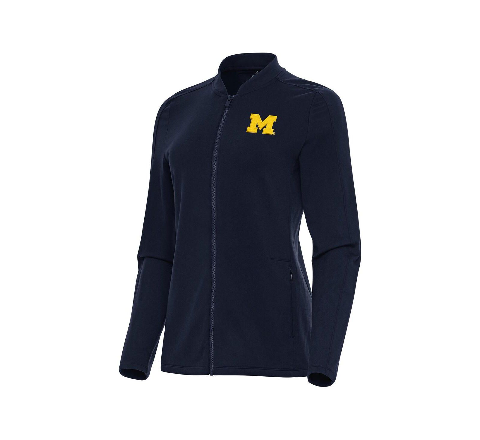 Antigua Women's Navy Michigan Wolverines Continual Full-Zip Jacket