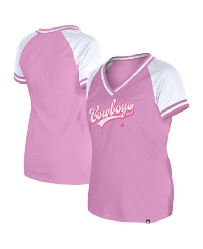 Женская футболка New Era Pink Dallas Cowboys Mommy Me V-Neck