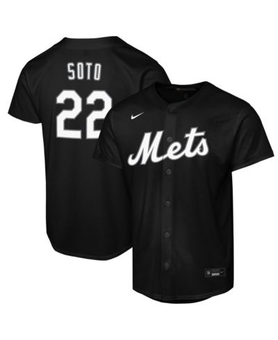 Nike Big Boys and Girls Juan Soto Black New York Mets Lights Out Replica Player Jersey