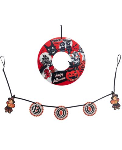 Mr. Halloween Retro Wreath and Garland Set
