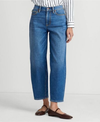 Джинсы Lands' End Petite Recover High Rise Barrel Leg Ankle