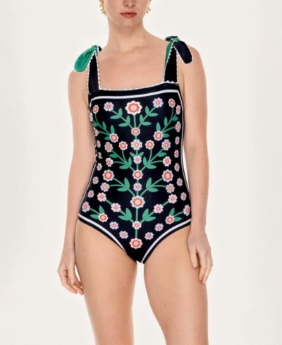 Jessie Zhao New York Women's Midnight Bloom Reversible One-Piece Swimsuit