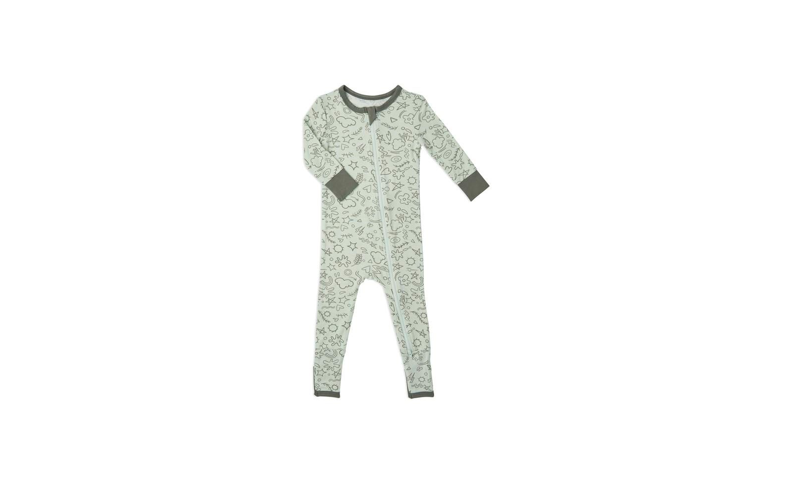Baby Grey by Everly Grey Baby Boys Convertible Romper Fitted Long Sleeve Pajama