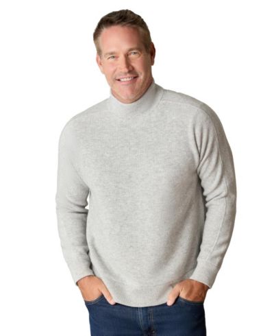 LuxLined Men's Itch-Free Merino Wool Mock Neck Sweater with Lining