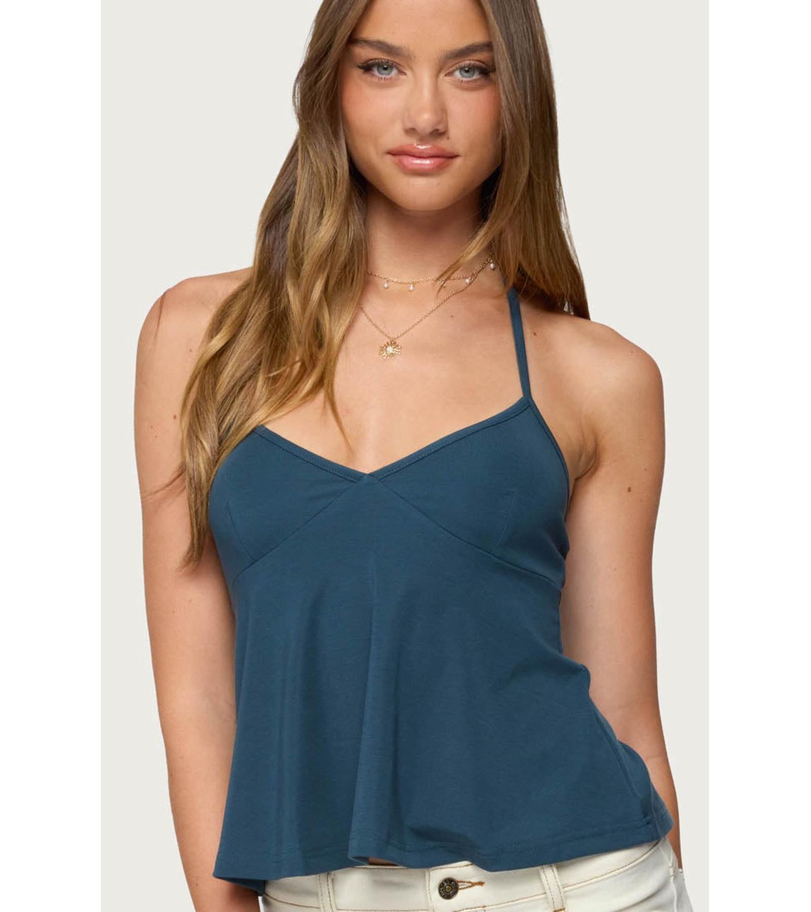 Edikted Womens Leonora Halter Babydoll Top