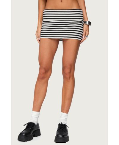 Женская мини-юбка-шорты Edikted Rylan Striped Fold Over Skort