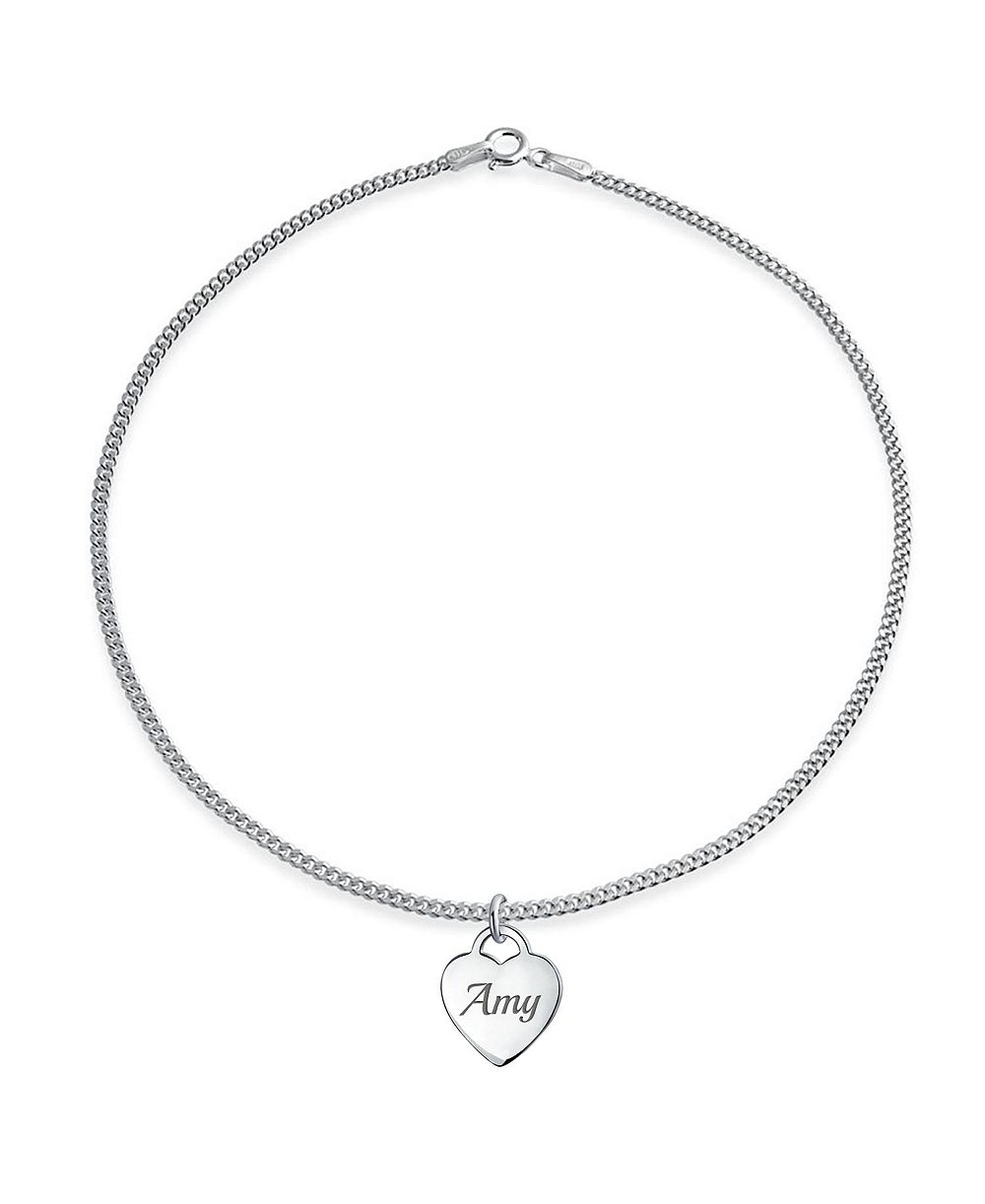 Bling Jewelry Initial Heart Anklet Bracelet Sterling Silver
