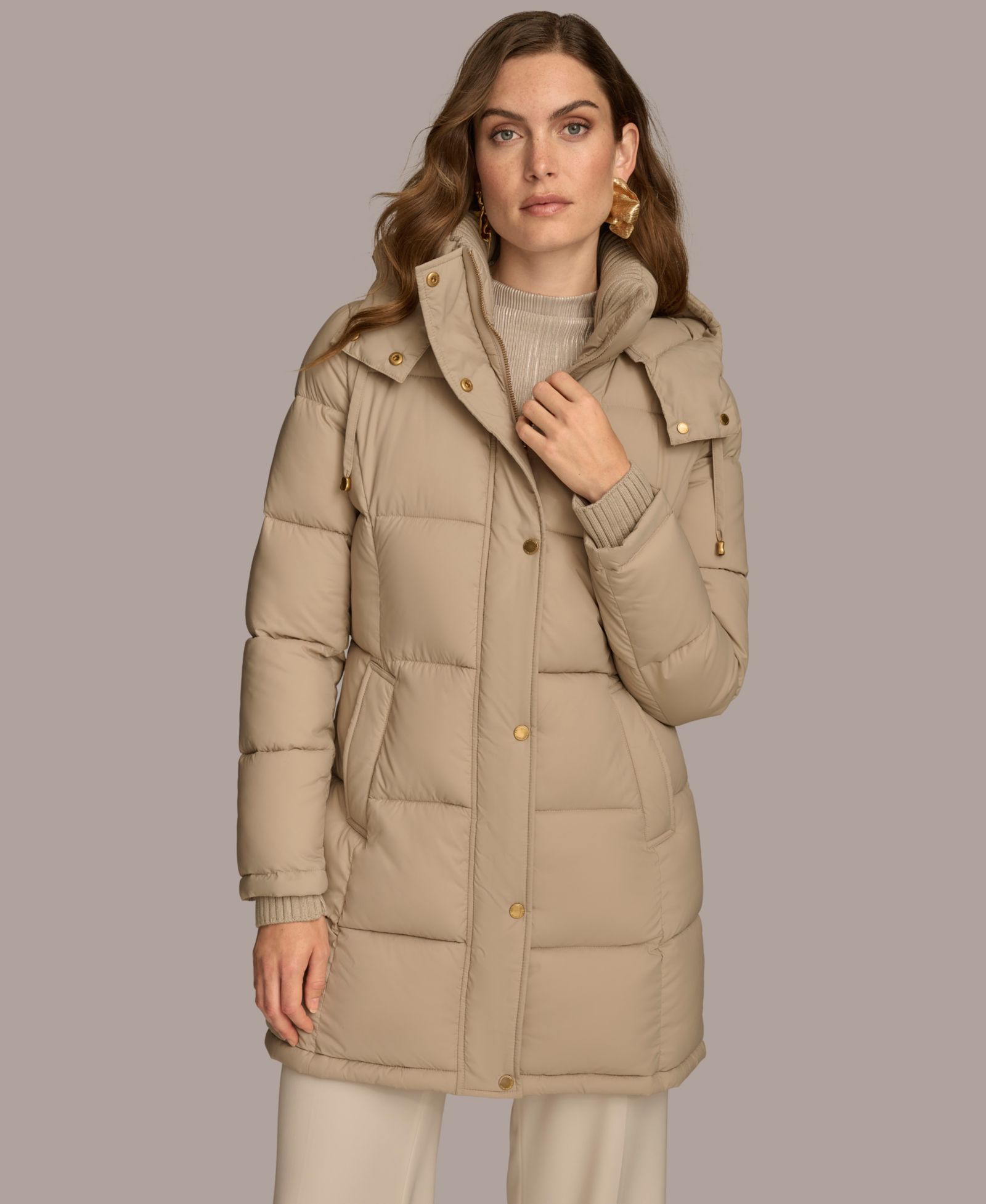 Donna Karan New York Women's Hooded Puffer Coat