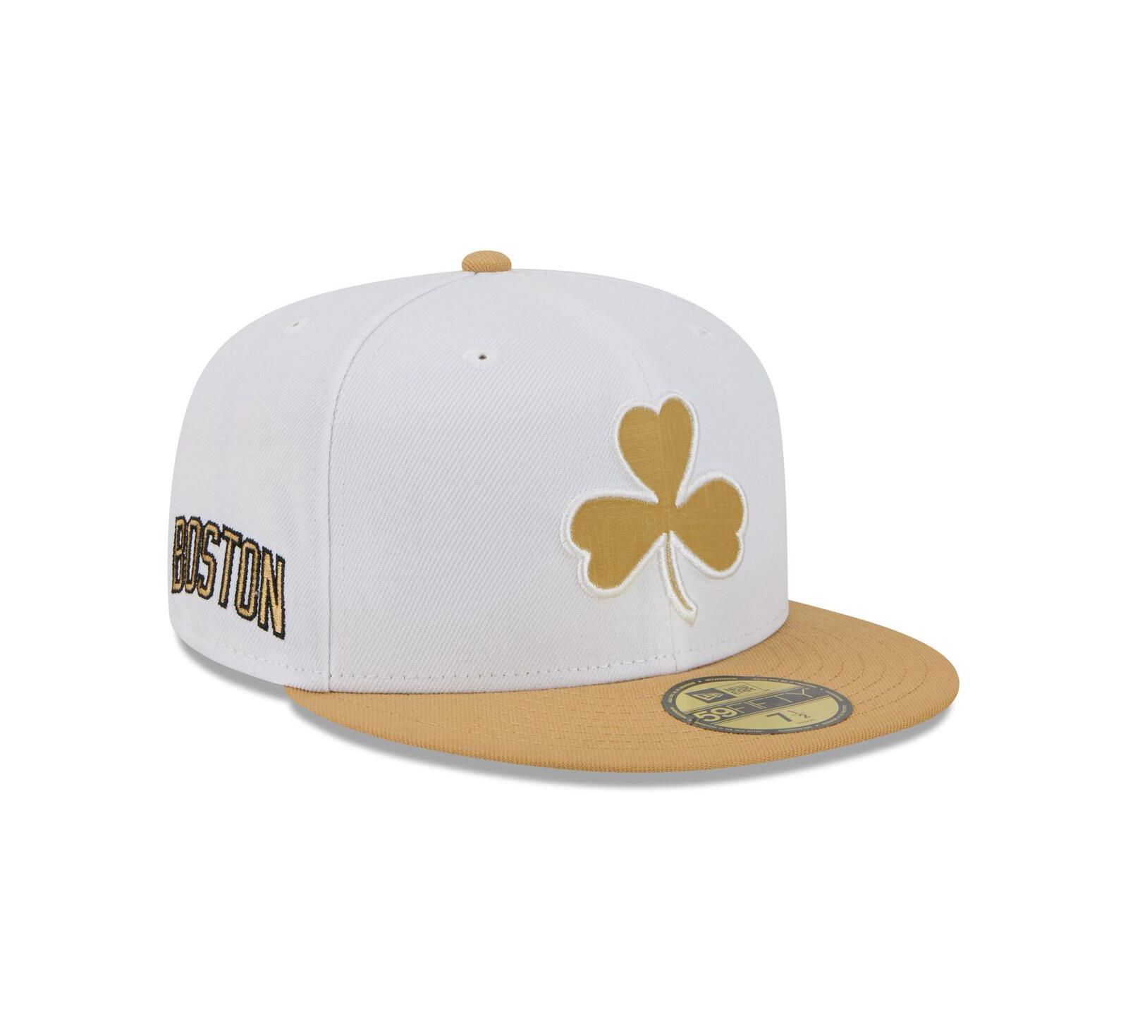 New Era Men's White/Gold Boston Celtics 2025/26 City Edition 59FIFTY Fitted Hat