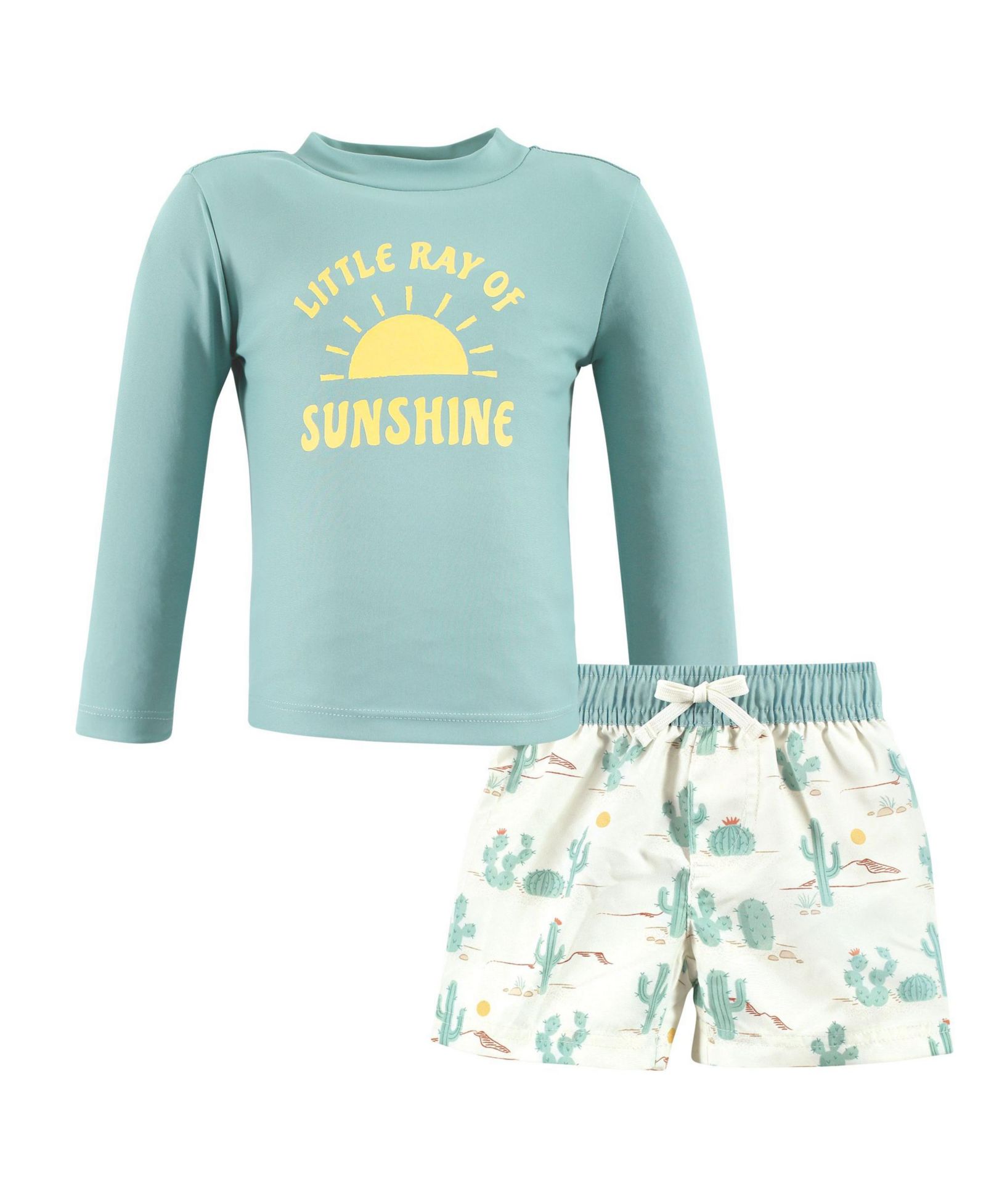 Hudson Baby Swim Rashguard Set, Desert Cactus