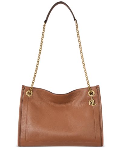 Lauren Ralph Lauren Маленькая кожаная сумка-тоут Bradley Pebbled Leather
