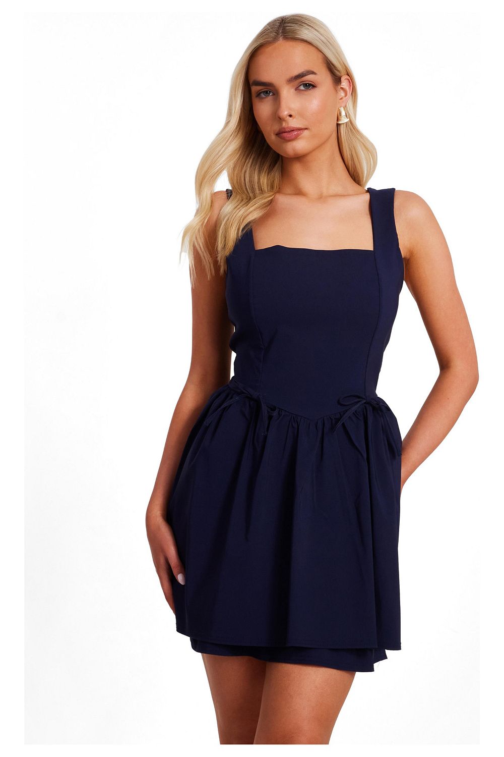 Мини-платье QUIZ Women's Bengaline Square Neck