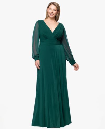 Женское шифоновое платье Betsy & Adam Plus Size с V-образным вырезом