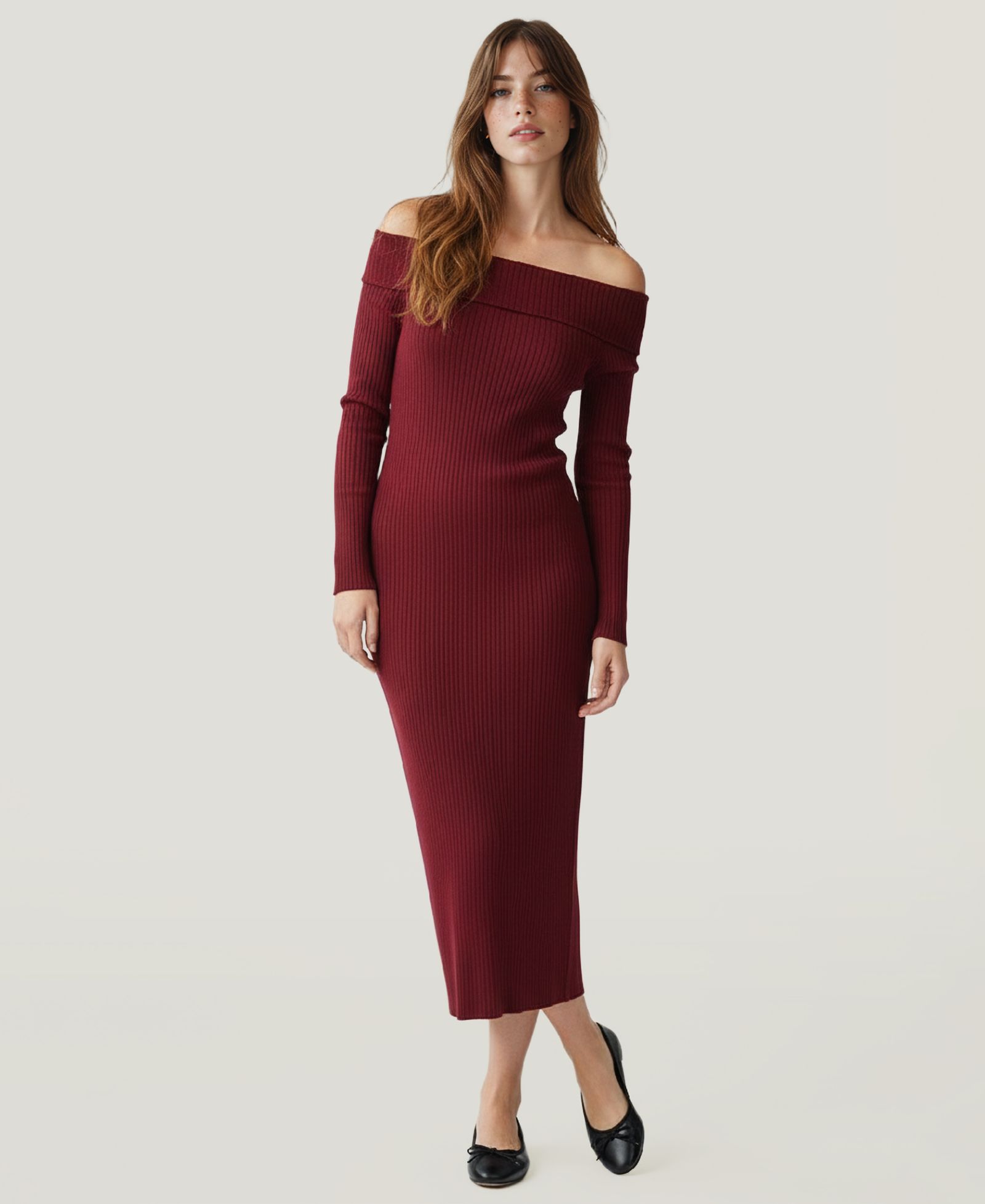 Женское трикотажное платье-свитер Off The Shoulder от Naadam Soft