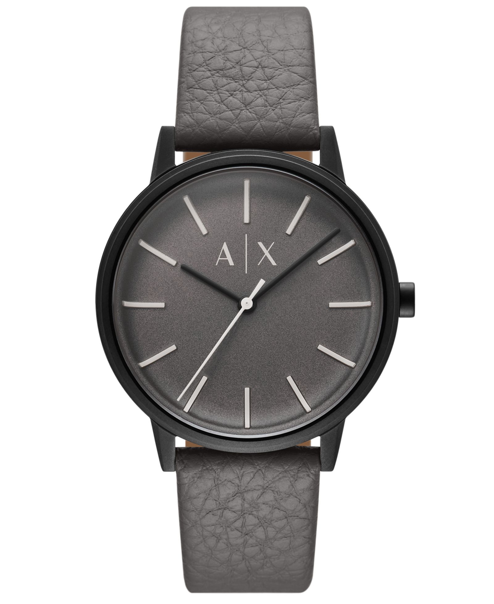A|X Armani Exchange Мужские кварцевые наручные часы Gray Leather 42mm