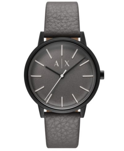 A|X Armani Exchange Мужские кварцевые наручные часы Gray Leather 42mm
